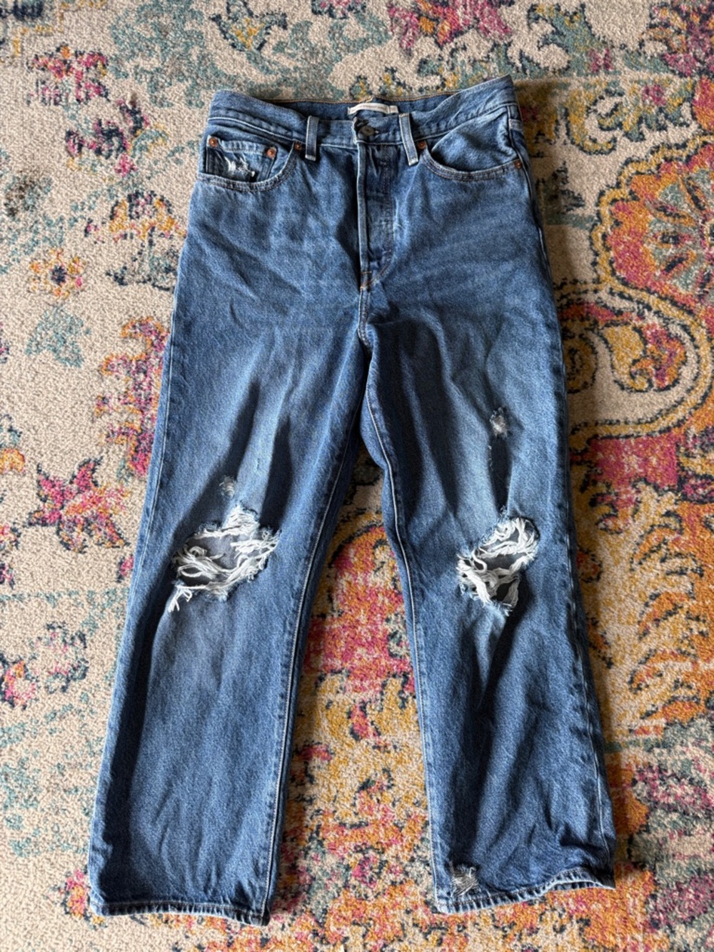 Levi's Blue Denim Jeans with Leather Patch